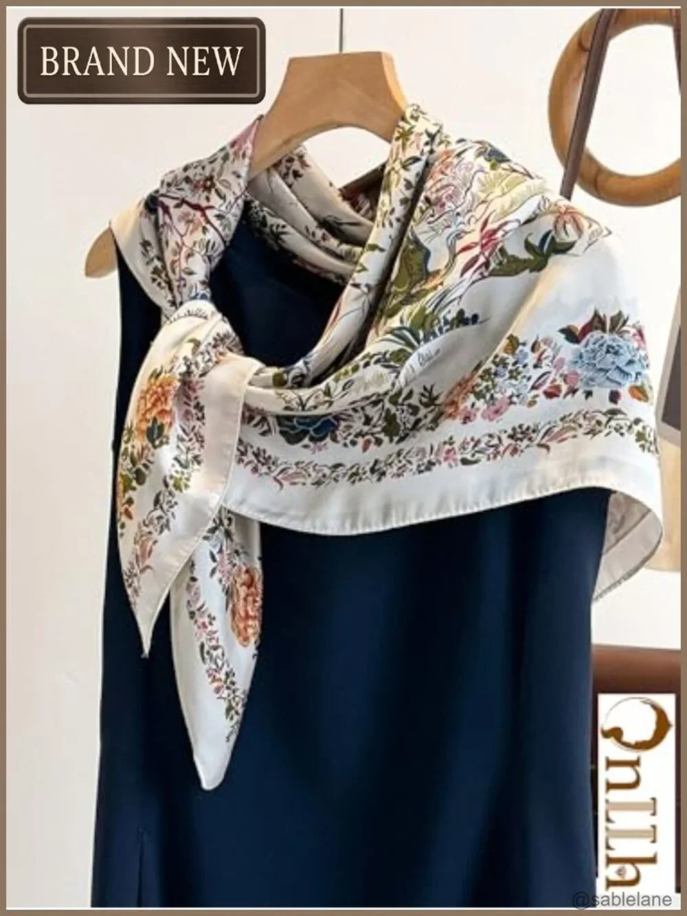 Silky Polyester Square Scarf for Women Lightweight Bandana Neck Hair Wrap 27.5